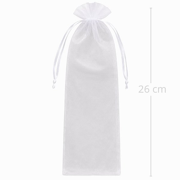 Saquinho de Organza 10 unid. 8 x 26 cm Branco