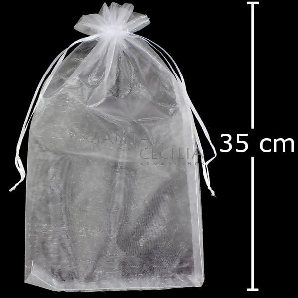 Saquinho de Organza 10 unid. 20 x 35 cm Branco