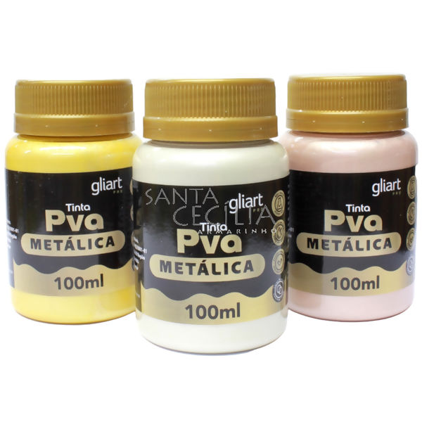 Tinta P.V.A Metálica 100ml Gliart