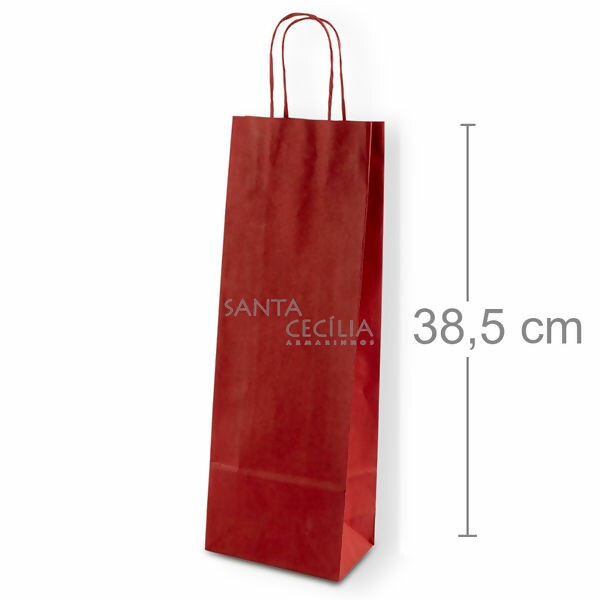 Sacola de Papel para Vinho - Vermelho
