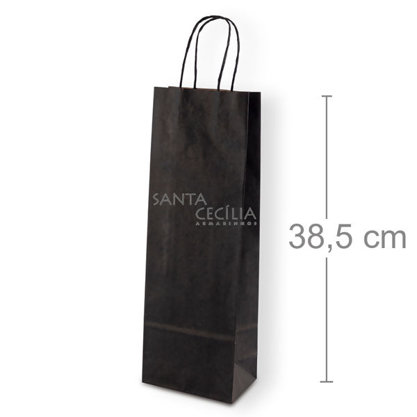 Sacola de Papel para Vinho - Preto