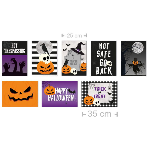 Cartaz Decorativo Halloween - Scary Night 8 unid. Ref. 23012632