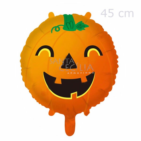 Balão Metalizado Abóbora Redonda - Halloween 45 cm Ref. Q22018