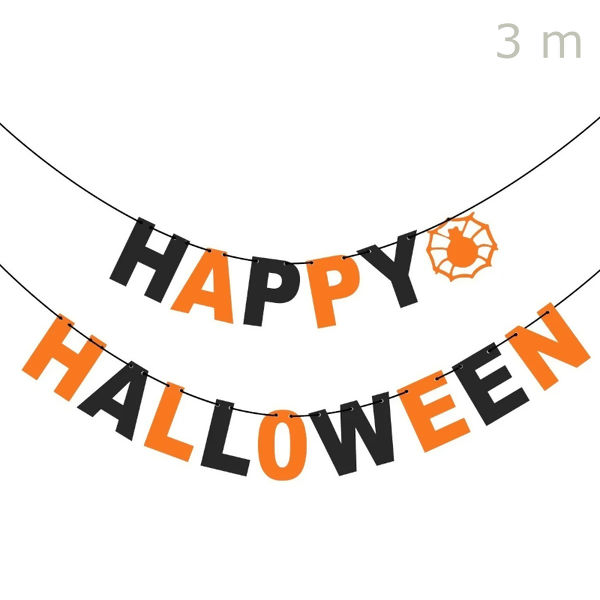 Varal de Bandeirolas em Papel 3 metros - Happy Halloween Ref. Q21029