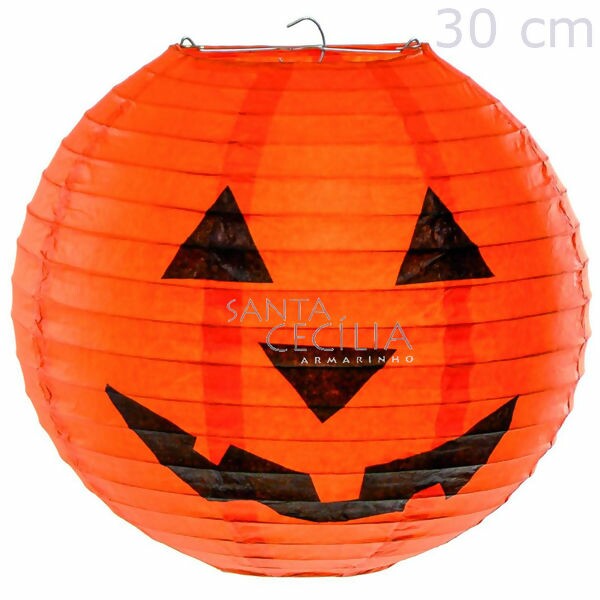 Lanterna Redonda 30 cm Abóbora Halloween Ref. Q19001