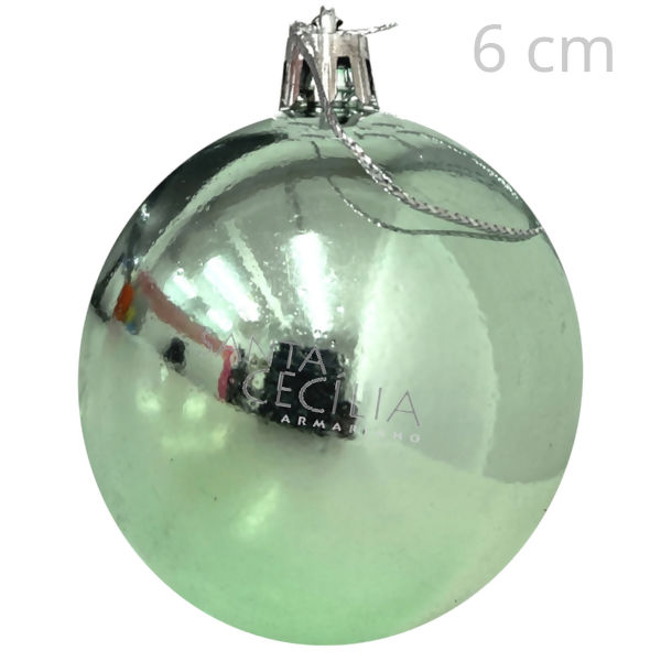 Bolas para Árvore de Natal 6 cm Candy Verde - 6 unid Ref. NTB20154