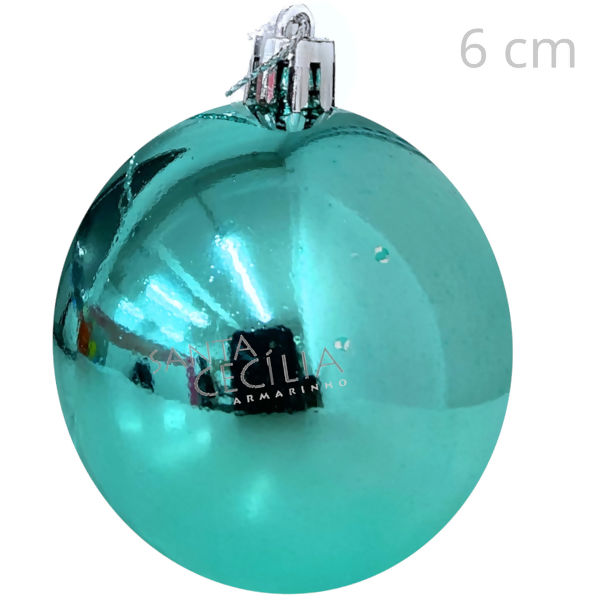 Bolas para Árvore de Natal 6 cm Candy Azul - 6 unid Ref. NTB20154