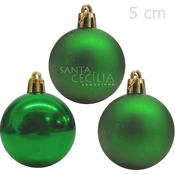 Bolas para Árvore de Natal 5 cm - Pacote com 12un - Verde - Ref. NTB1802G