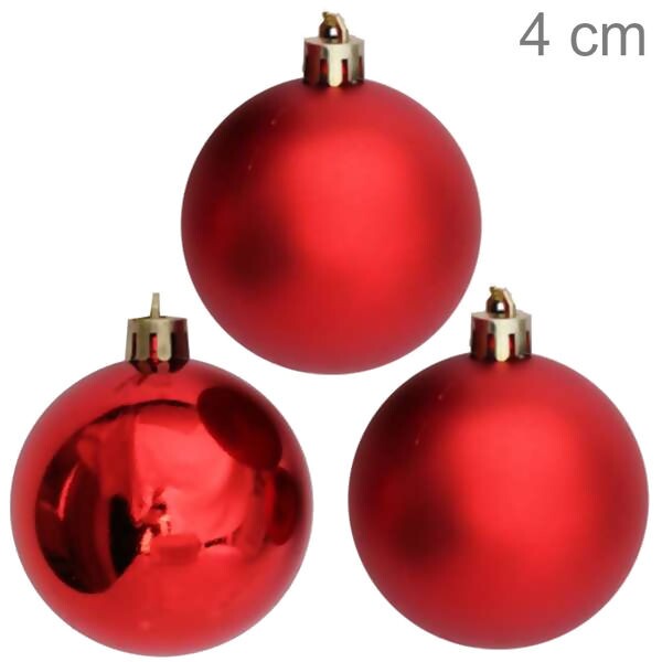 Bolas para Árvore de Natal 4 cm - Pacote com 12un - Vermelha