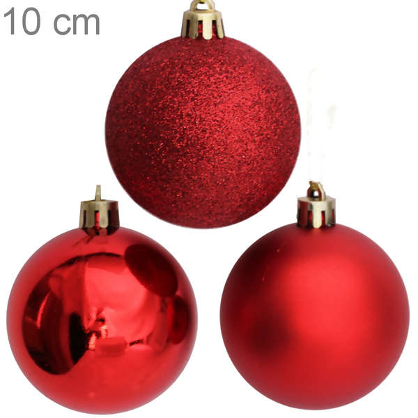 Bolas para árvore de Natal 10 cm - pacote com 3 un.