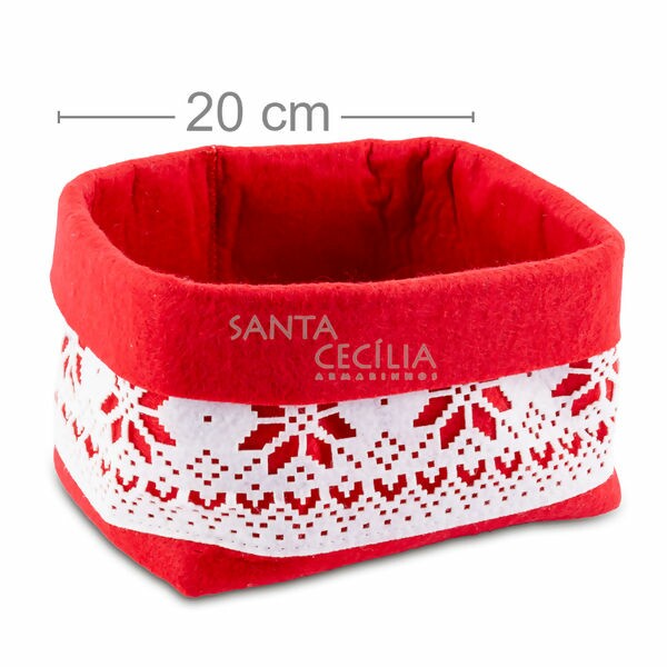 Cesta de Feltro Vermelha Ref.NTG9082