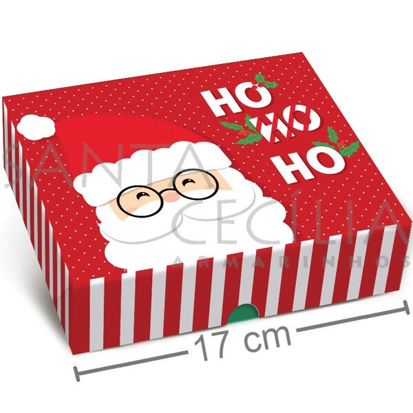 Caixa de Natal Retangular para Presente - Ho Ho Ho P - 10 unid. Ref. 13003069