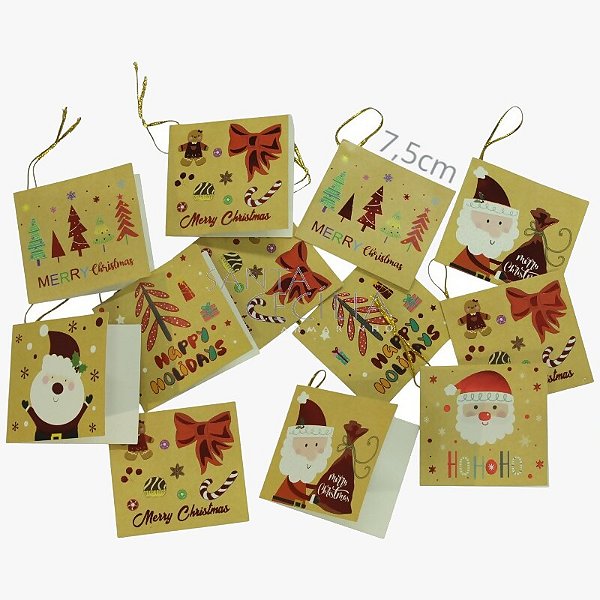 Cartão de Natal com Designs Variados 12 unid. Ref. 8336