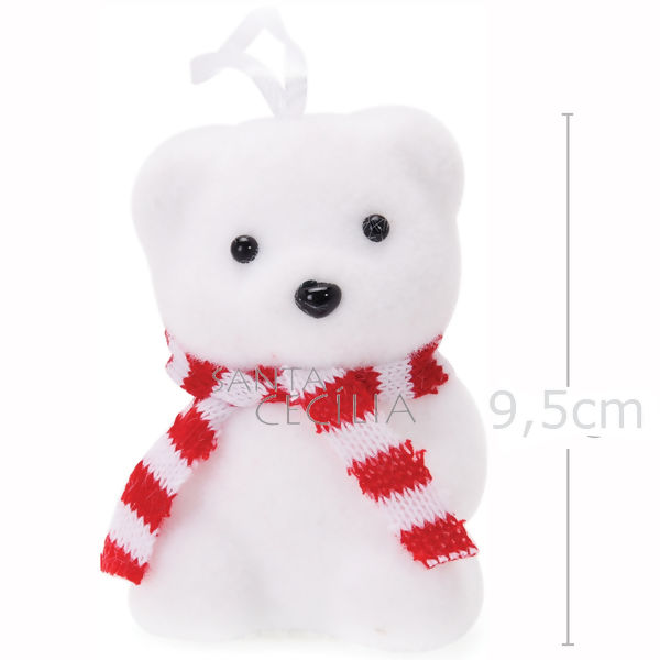 Enfeite de Natal - Urso com Cachecol. Ref. NTD13004