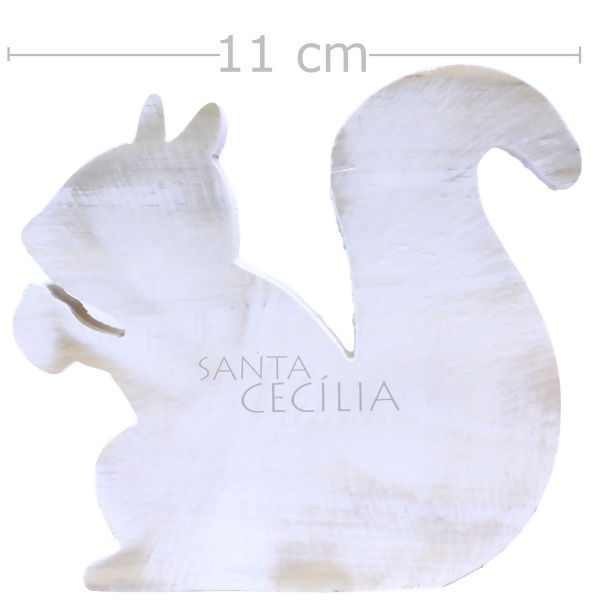 Esquilo em Madeira - Branco