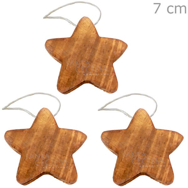 Estrelas em Madeira 3 unid. -Ref. Nº2 Marrom