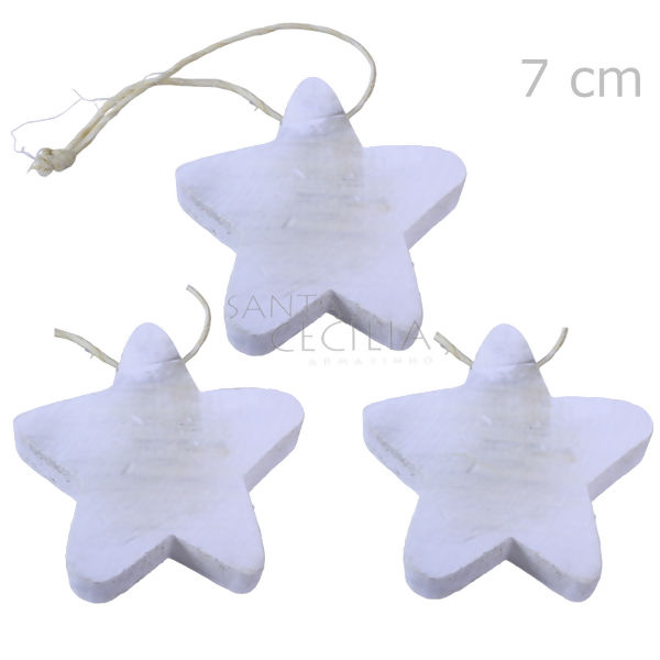 Estrelas em Madeira 3 unid. - Branco