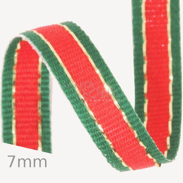 FITA de NATAL SINIMBU 10m ref.9882 7mm cor1 Vermelha Verde Ouro