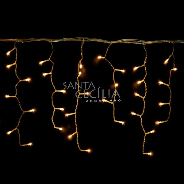 Cascata 8 Funções 100LED Branco Quente Fio Transparente Ref. NTL1100Q127V