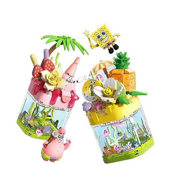 Blocos Bob Esponja e Patrick Strawberry House - Original Nickelodeon