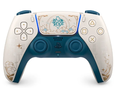Controle Sem Fio Sony DualSense, Bluetooth, PS5 e PC, Edição Limitada Genshin Impact, Branco e Azul