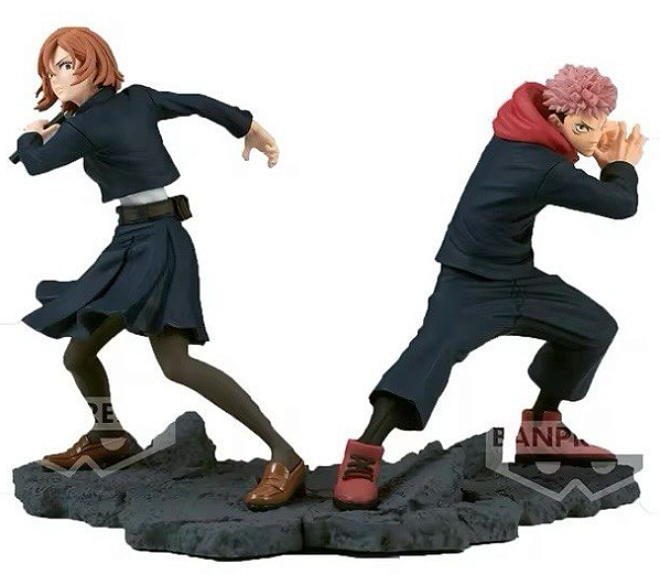 Diorama Jujutsu Kaisen Yuji Itadori e Nobara Kugisaki Vol 03 Battle Model - Original Banpresto