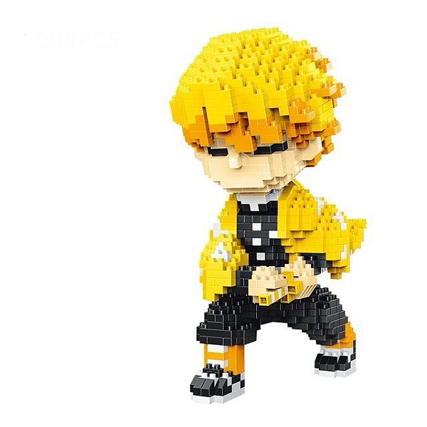 Figure Zenitsu Agatsuma Demon Slayer - Mini Blocos de Montar