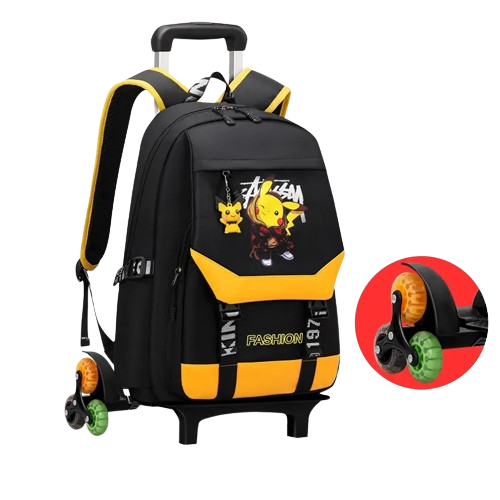 Mochila com Carrinho Escolar Pokémon de Roda Tripla