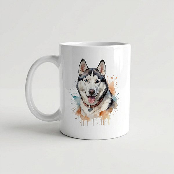 Caneca Husky Siberiano Branca 325ml