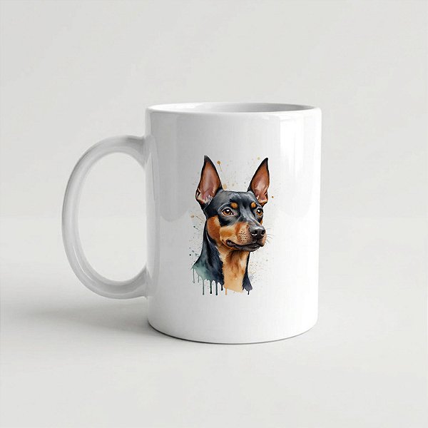 Caneca Pinscher Branca 325ml