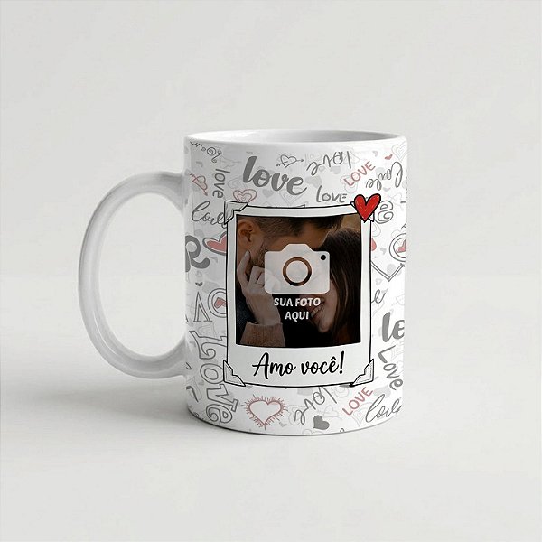 Caneca Casal Apaixonado com Foto Personalizável 325ml
