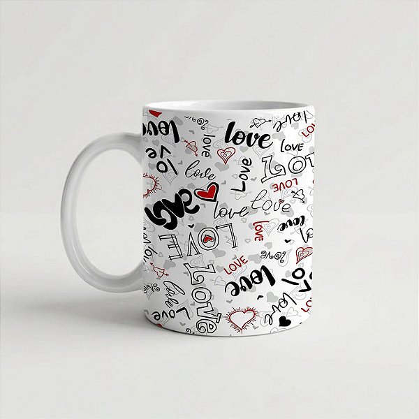 Caneca Love Branca Personalizada 325ml