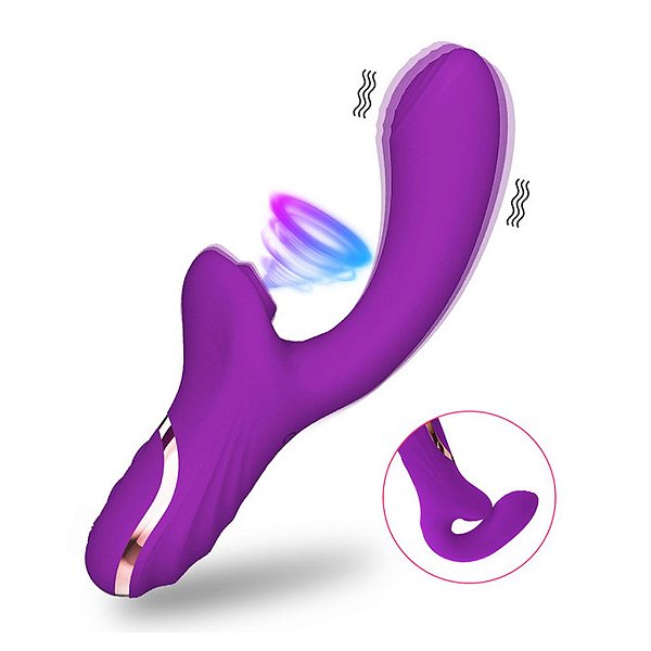 Vibrador Penetrável Estimulador de Ponto G com Sugador de Clitóris