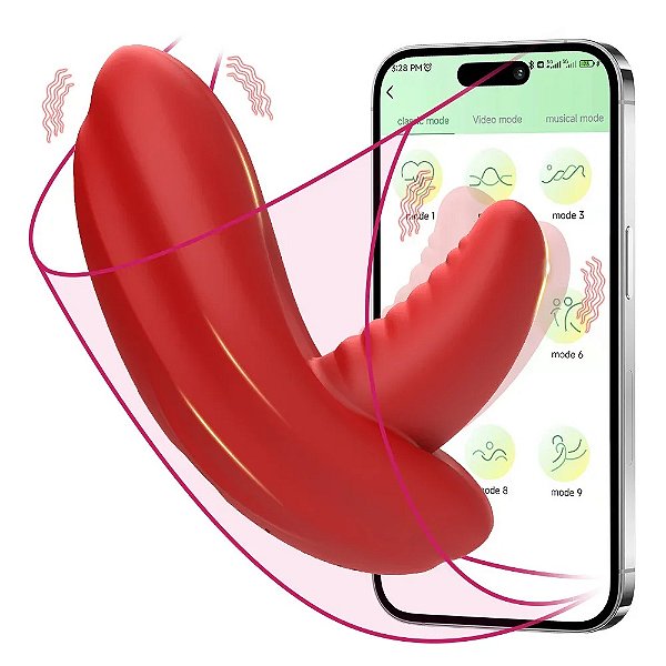 Vibrador de calcinha em formato de boca por aplicativo VIT13005