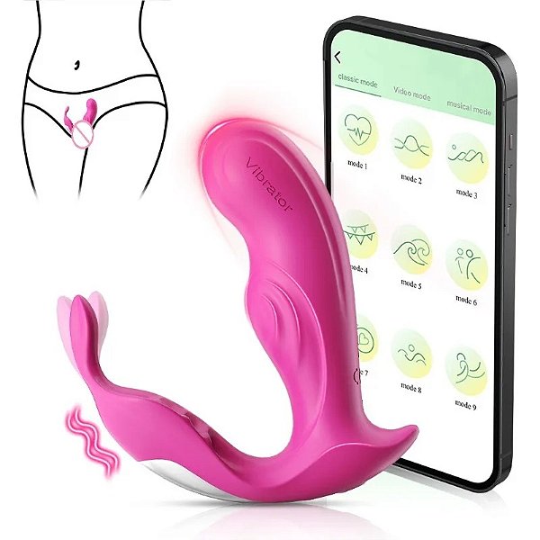 Vibrador com estimulador clitoriano por aplicativo