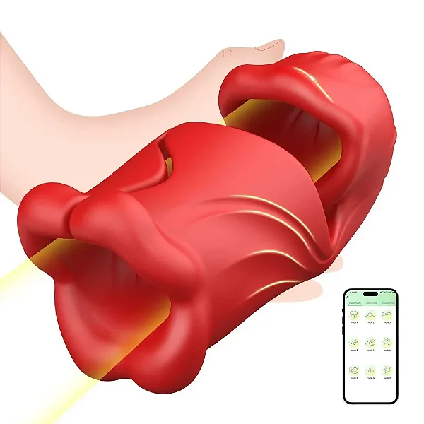 Masturbador masculino em formato de boca por aplicativo VIT15858