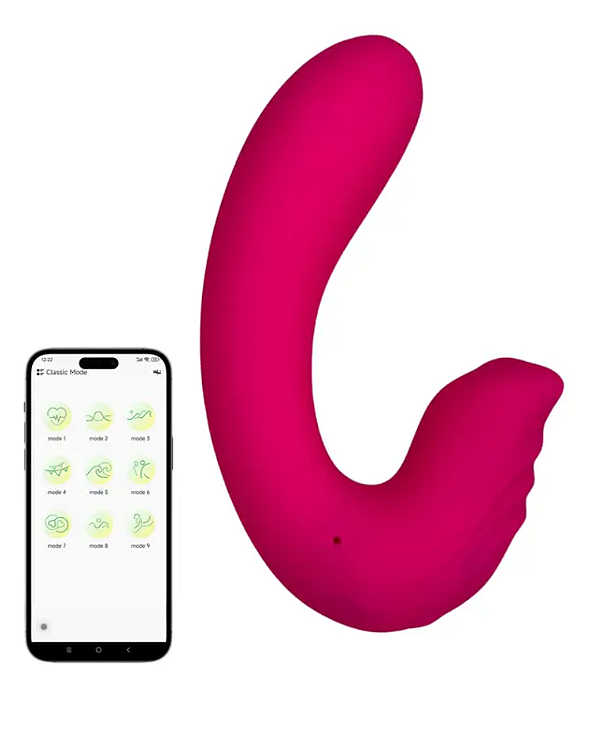 Vibrador com estimulador clitoriano por aplicativo