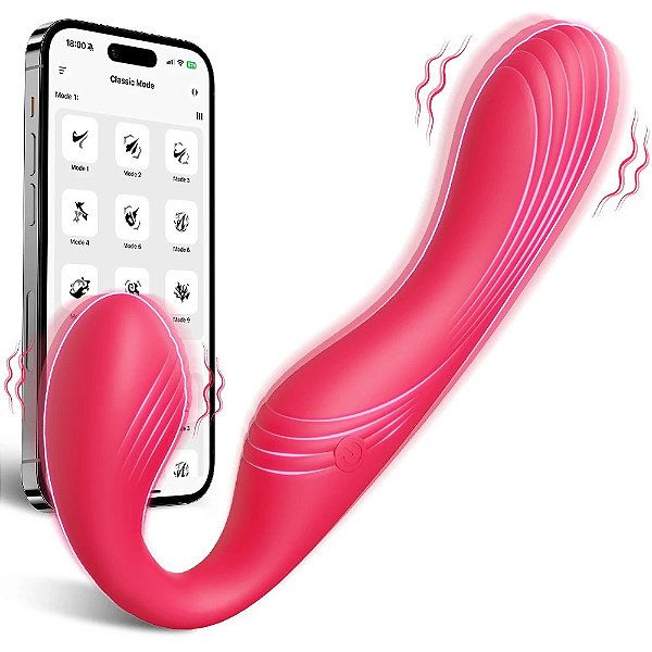 Vibrador com dupla estimulação por aplicativo