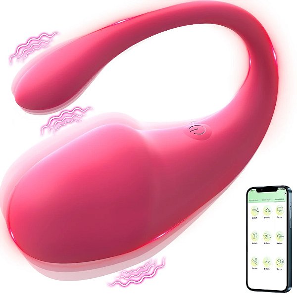 Vibrador de casal em formato de glande por aplicativo