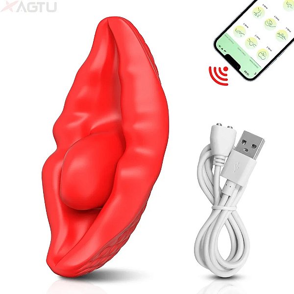 Vibrador em formato de boca por aplicativo