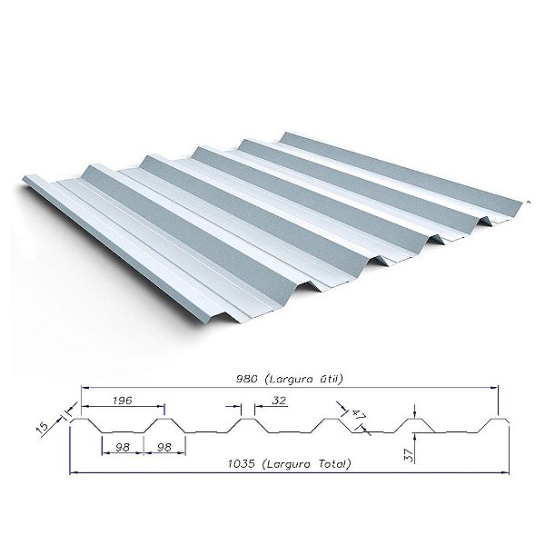Telha Galvalume (TP-40 Trapezoidal)