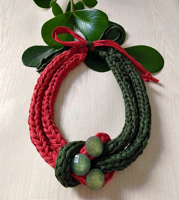 Colar Bicolor Verde e Nude