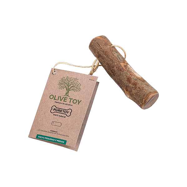 MORDEDOR NATURAL DE MADEIRA OLIVE TOY Pequeno - Para Cães.