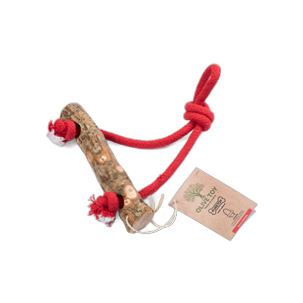 MORDEDOR NATURAL DE CORDA TRAPÉZIO OLIVE TOY - Para Cães