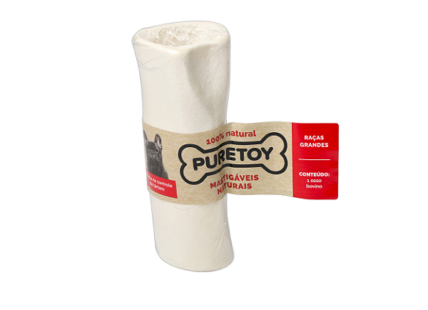 MORDEDOR NATURAL DE OSSO BOVINO PURETOY 6 - 7 - Para Cães Médios e Grandes