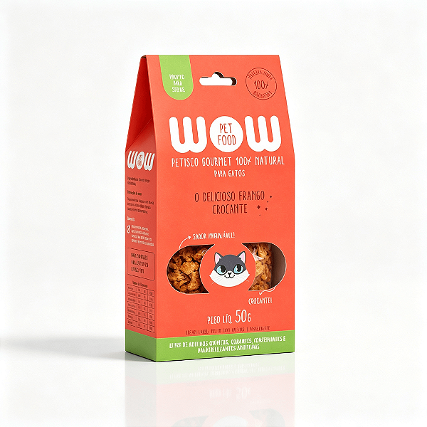 PETISCO DESIDRATADO NATURAL PREMIUM WOW - Sabor Frango Para Gato
