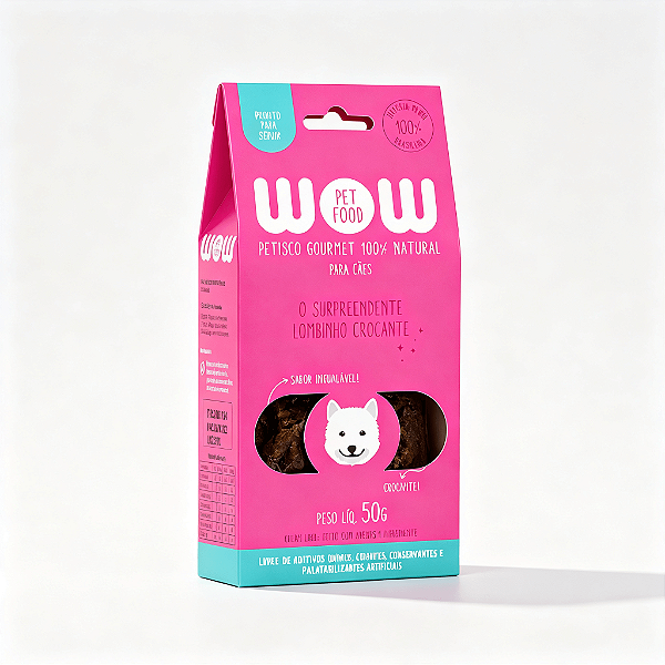 PETISCO DESIDRATADO NATURAL PREMIUM WOW - Sabor Suíno Para Cão