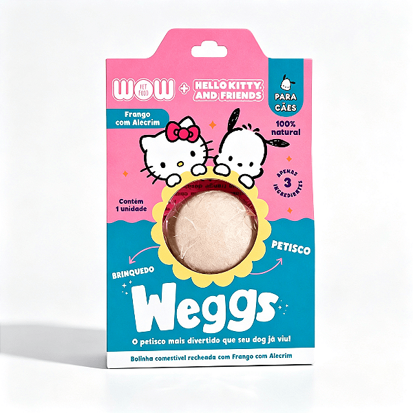 PETISCOS WEGGS HELLO KITTY WOW - De Frango Com Alecrim Para Cão
