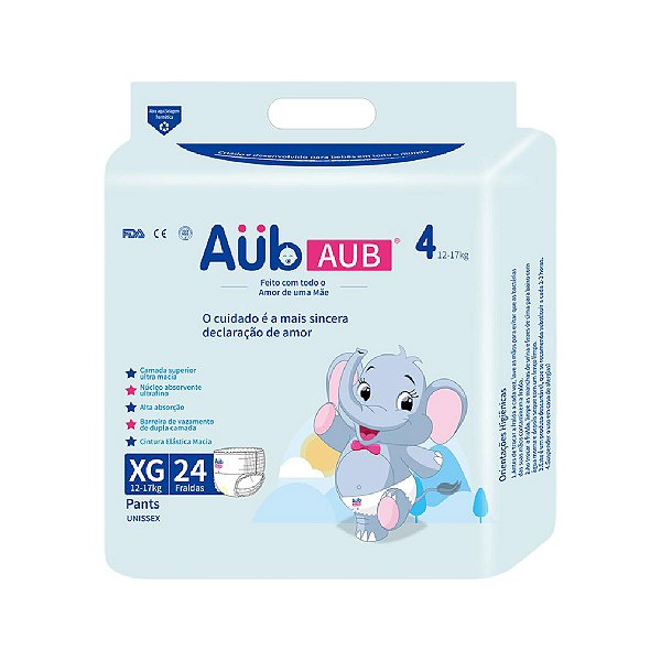 Fralda Descartável para Bebês AUB Mega Pacotão Alta Absorção