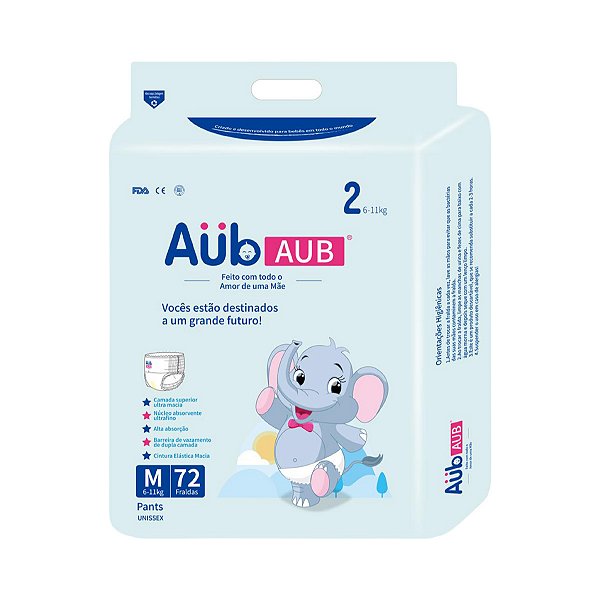 Fralda Descartável para Bebês AUB Mega Pacotão Alta Absorção